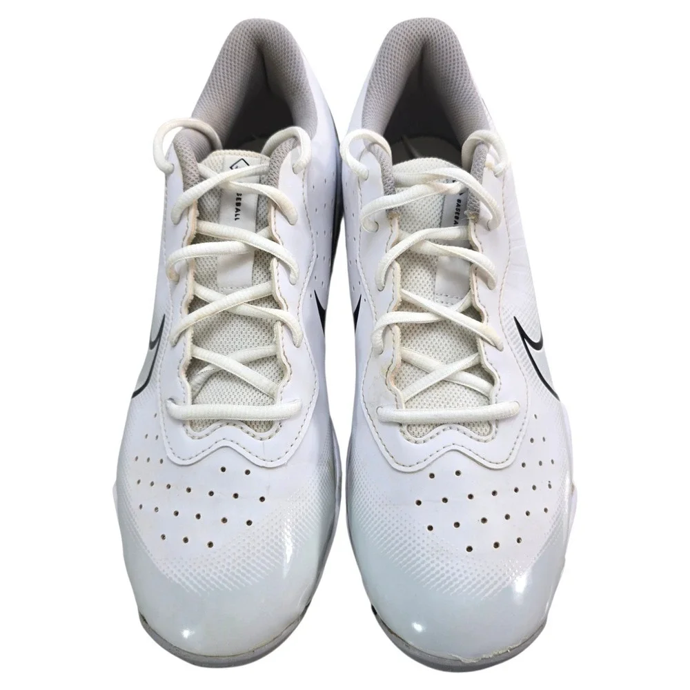 Nike Alpha Huarache 4 Keystone Baseball Cleats Mens 8.5 White Grey DJ6524-100